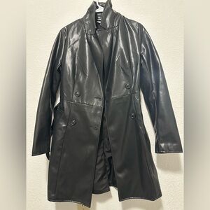 H&M Black‎ Faux Leather Vegan Jacket size XS